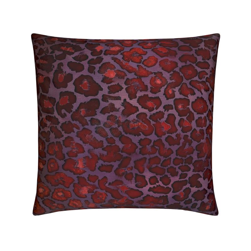 Purple Leopard Print Velvet Pillow Cover