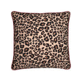 Leopard Print Pillow Cover with Red Piping