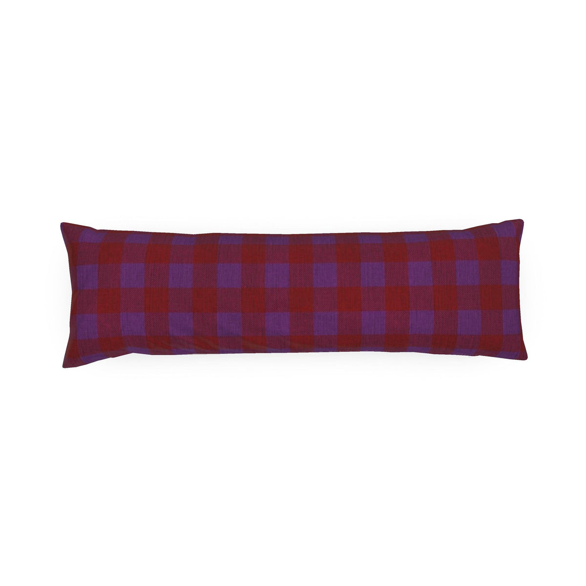 Plum & Burgundy Gingham Lumbar Pillow