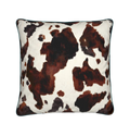 Velvet Spicy Cowhide Print Throw Pillow Cover with Piping