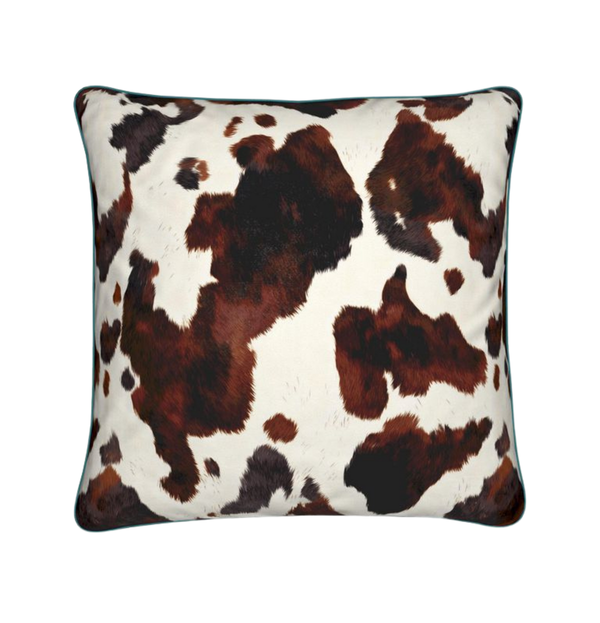 Velvet Spicy Cowhide Print Throw Pillow Cover with Piping