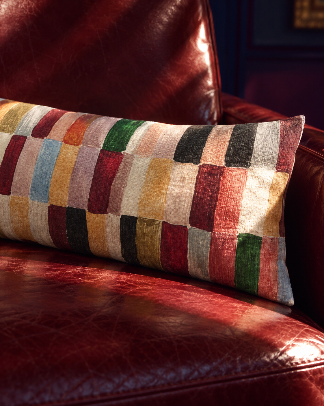 Multicolor Patchwork Lumbar Pillow
