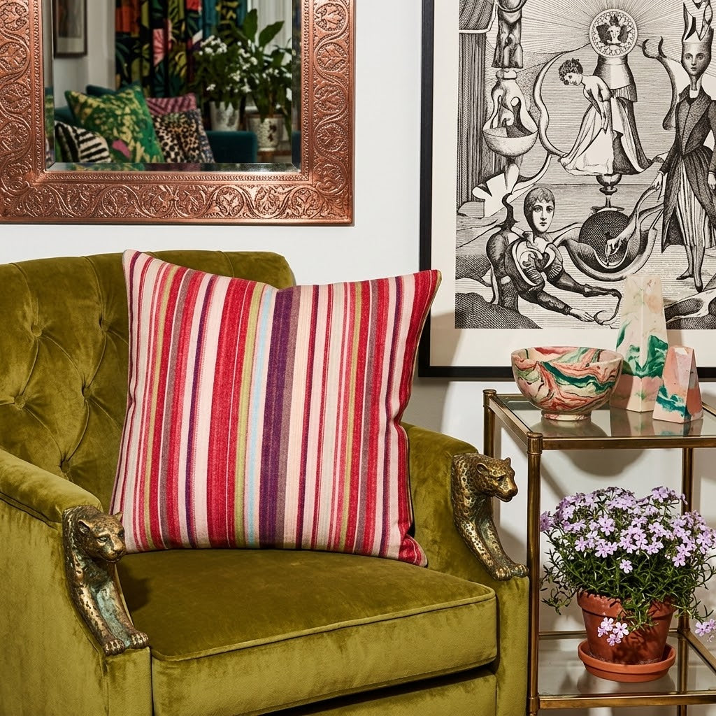 Multicolor Bold Striped Pillow Cover