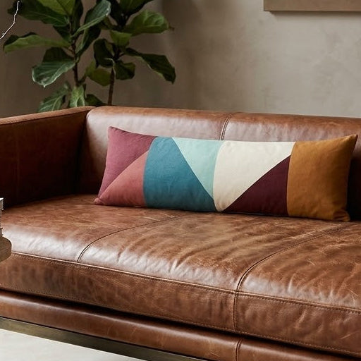 Color Block Lumbar Pillow