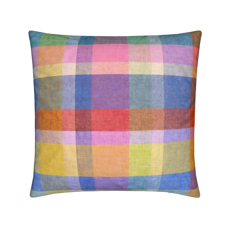 Lucky You – Multicolor Plaid Throw Pillow