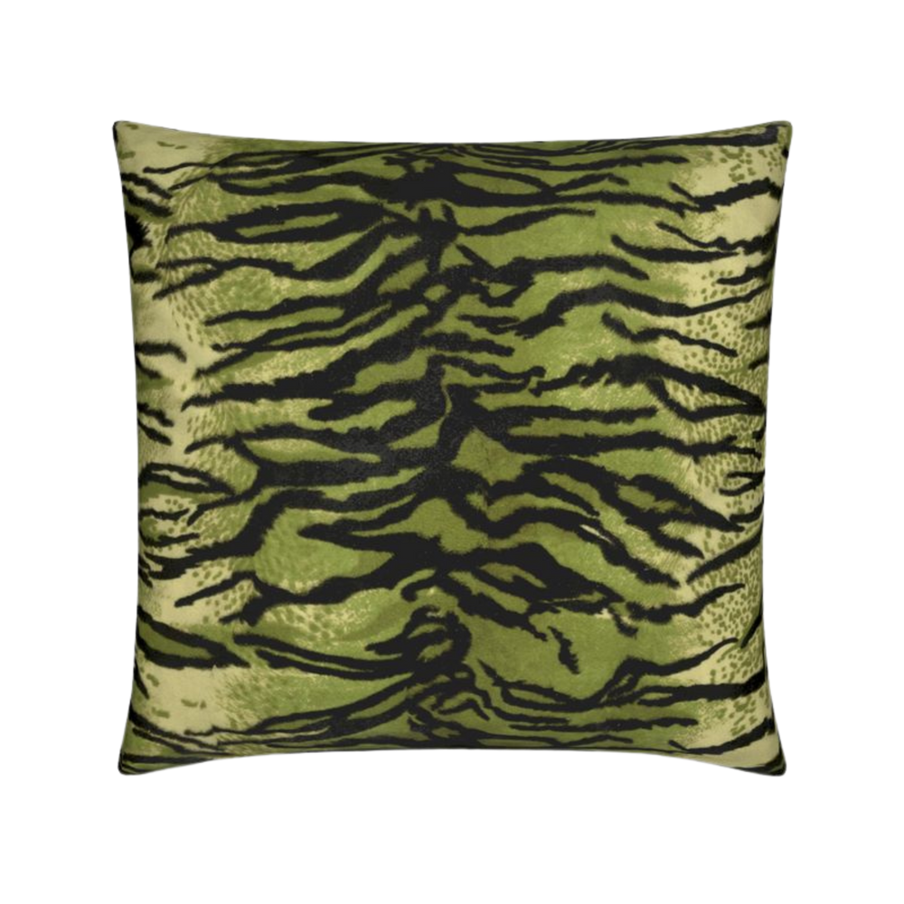 Velvet Green Tiger Print Pillow Cover