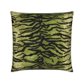 Velvet Green Tiger Print Pillow Cover