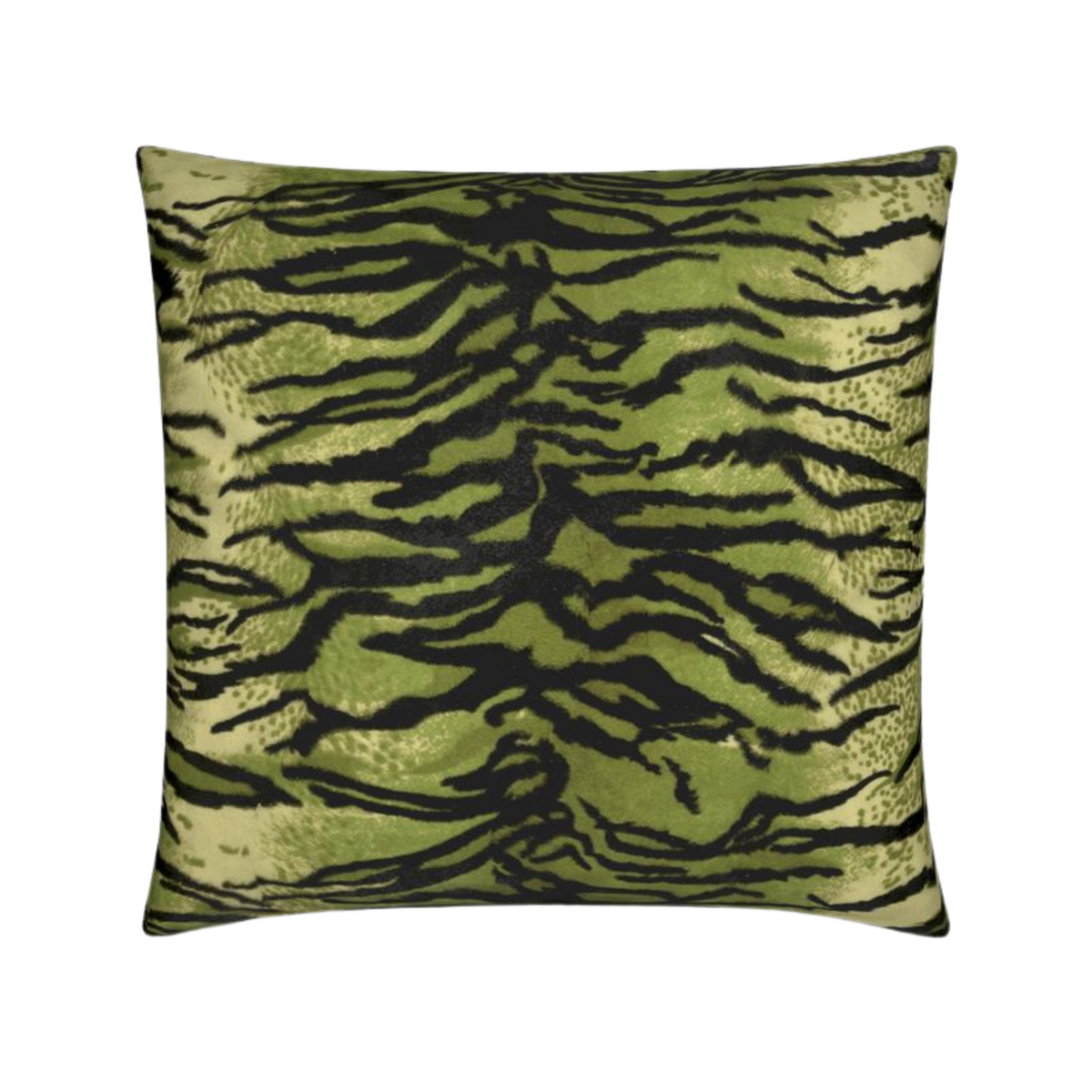 Velvet Green Tiger Print Pillow Cover