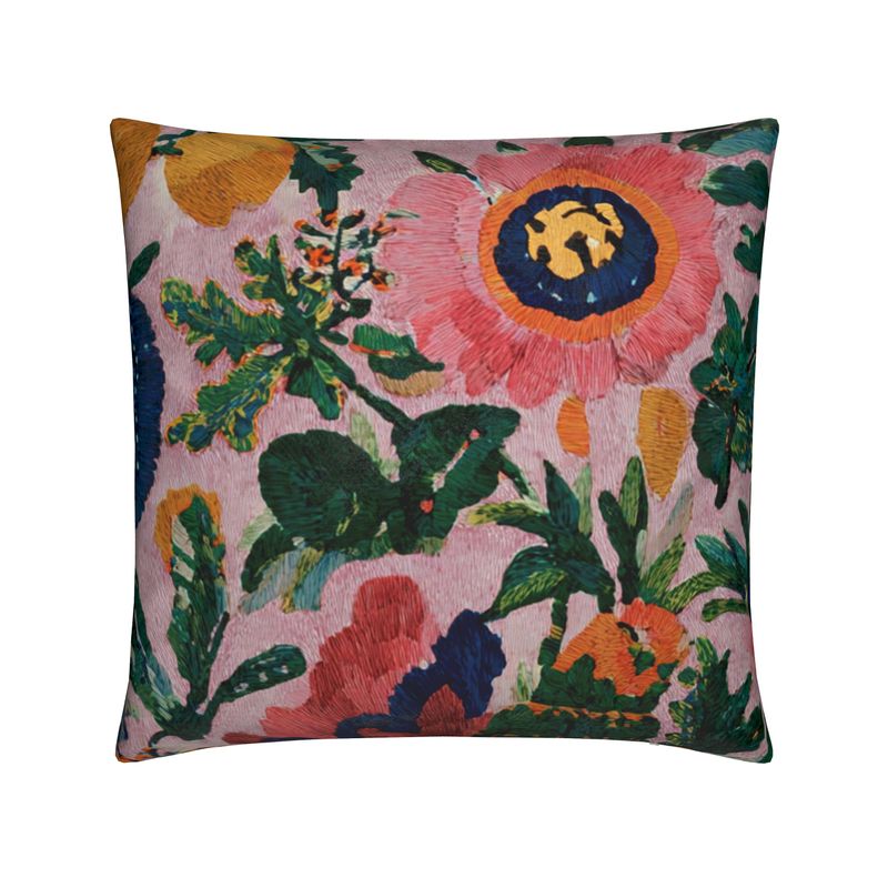 Pink Botanical Throw Pillow