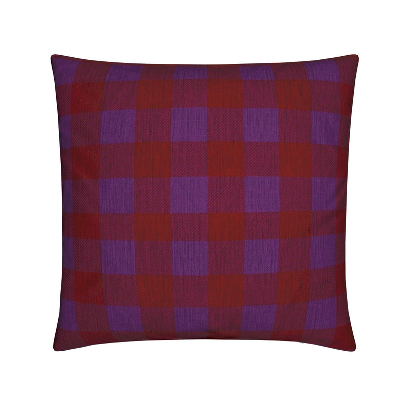 Plum & Burgundy Checkered Throw Pillow