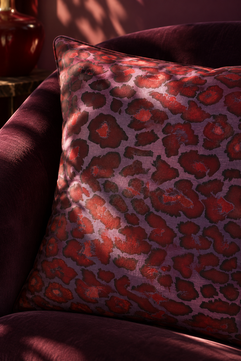 Purple Leopard Print Velvet Pillow Cover