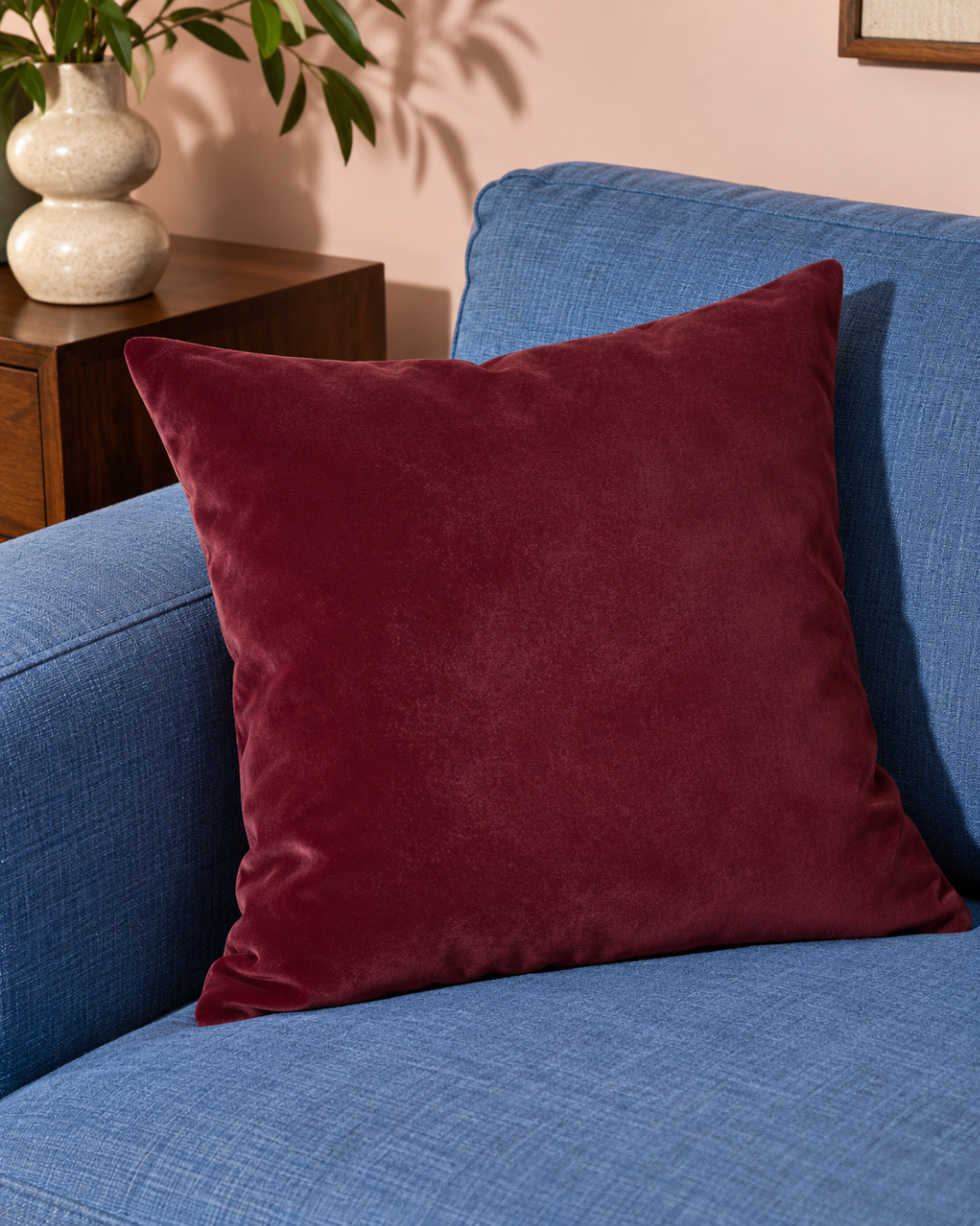 Solid Pillow Cover in Burgundy