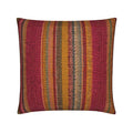 Ravenna — Burgundy & Mustard Striped Throw Pillow