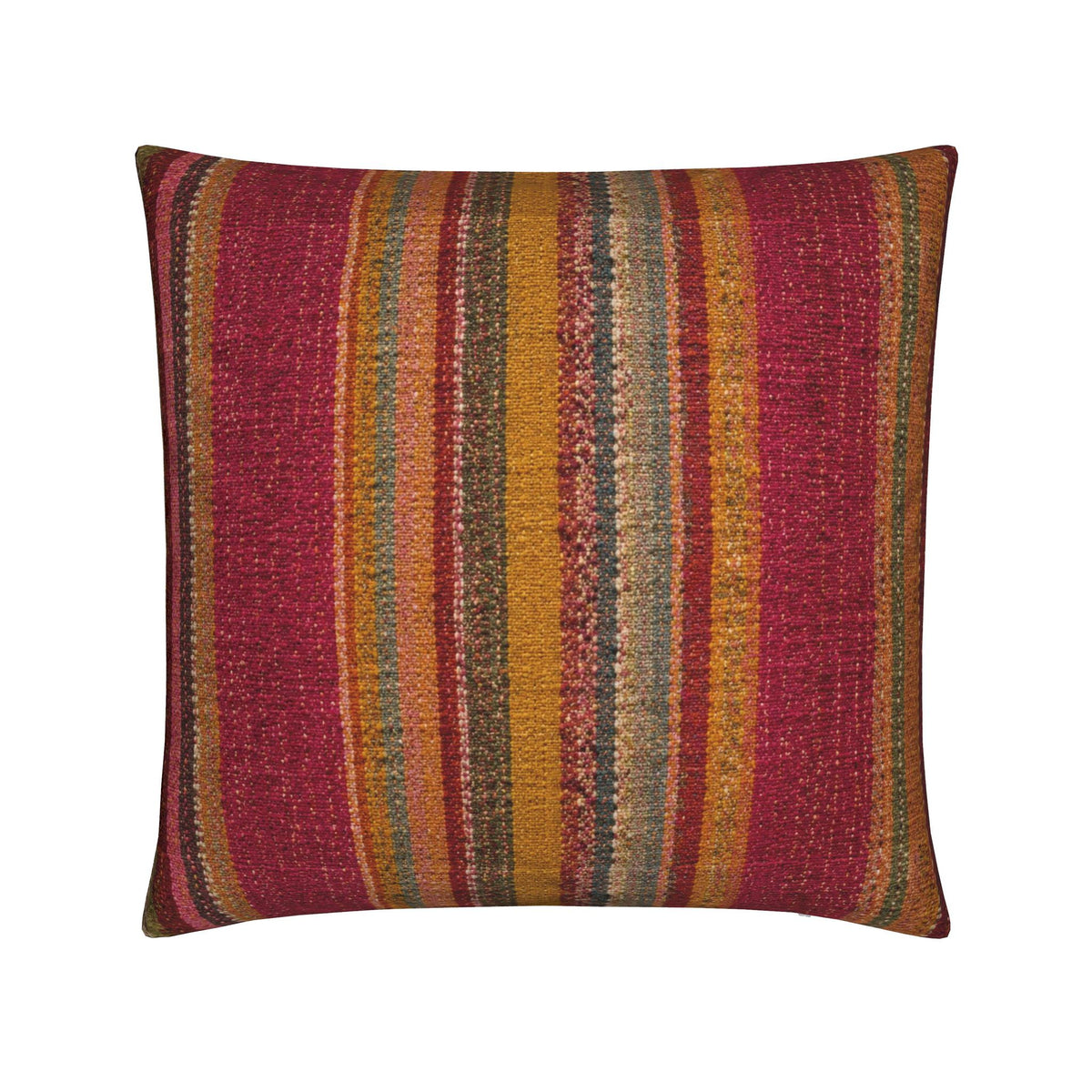 Ravenna — Burgundy & Mustard Striped Throw Pillow